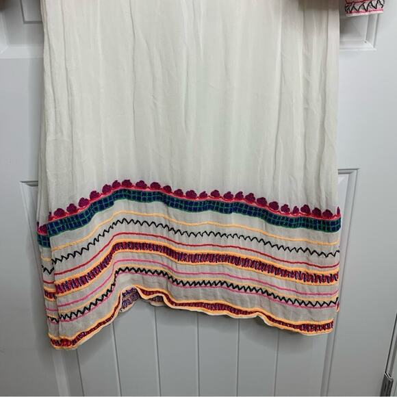 Anthropologie Pia Pauro embroidered cold shoulder festival dress vacation size M - Picture 4 of 9